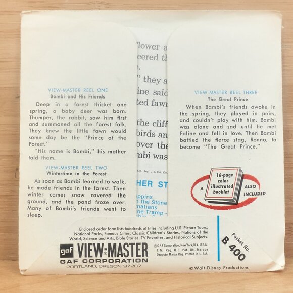 Vintage View-Master Reels Set B400 “Bambi” / 3 Reels + Booklet - Picture 5 of 6
